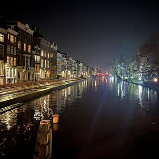 A canal at night