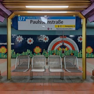 A colourful U-Bahn station