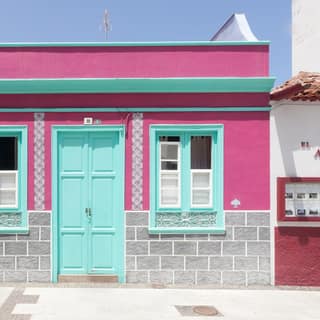 A pink house in Puerto de la Cruz