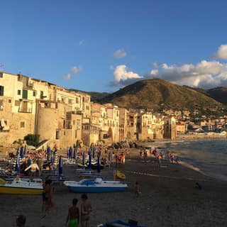 Cefalù beach in the evening